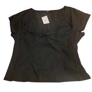 NWT Madewell Twist Front Seamed Cotton Top Size 4